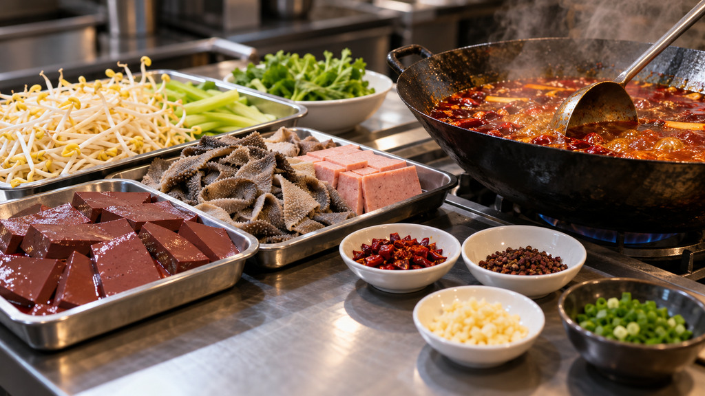 火锅底料做毛血旺怎么用?重点看底料风味、汤汁咸鲜和下菜顺序